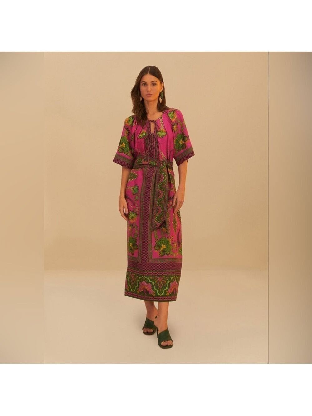 Farm Rio Pink Ana Tapestry Maxi Dress